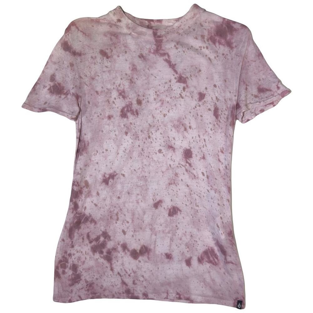 Volcom Women's T-Shirt Size X-Small Pink Tie-Dye Short Sleeve Crew Neck XSM Tee